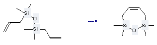 The Disiloxane,1,1,3,3-tetramethyl-1,3-di-2-propen-1-yl- could react and obtain the 2,2,7,7-Tetramethyl-2,3,6,7-tetrahydro-[1,2,7]oxadisilepine